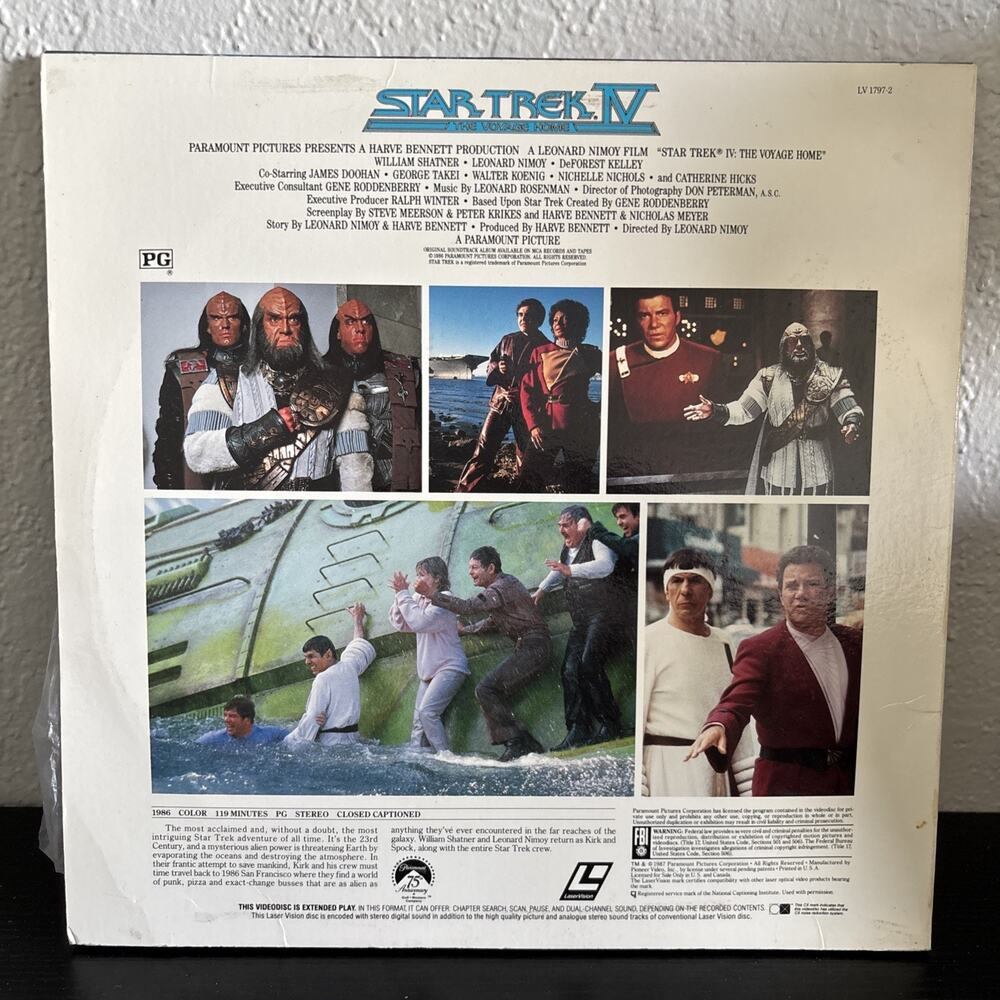 Vintage Star Trek IV The Voyage Home LaserDisc 1986 Stereo Extended Play 2 Disc - Picture 2 of 6